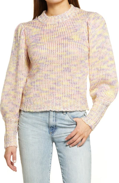 Shop All In Favor Pastel Marled Sweater In Pink Multi