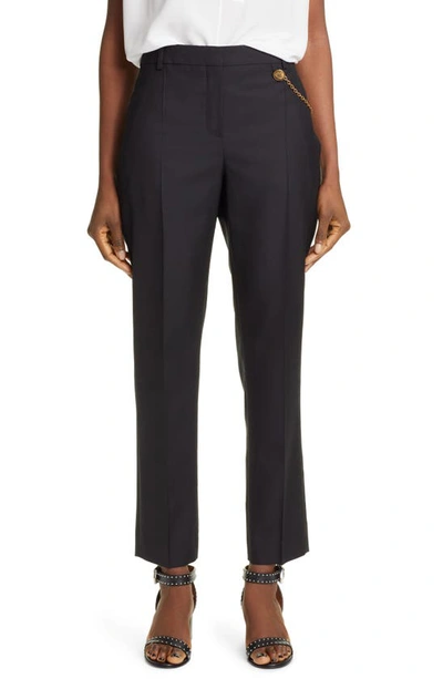 Shop Givenchy 4g Chain Wool Cigarette Trousers In Black