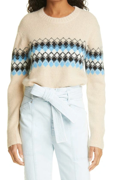 Shop A.l.c Nathan Sweater In Stone/ Arctic Blue