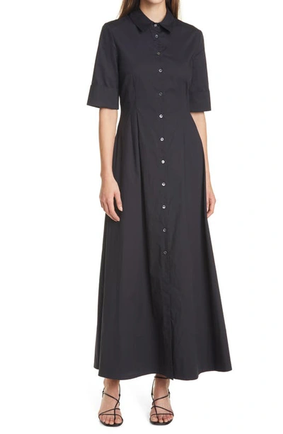 Shop Staud Joan A-line Shirtdress In Black