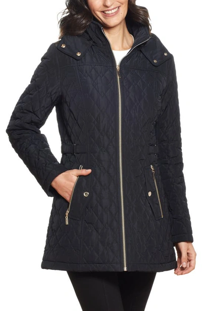 Shop Gallery Quilted Jacket With Removable Hood In Black