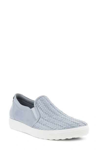 Shop Ecco Soft 7 Slip-on Sneaker In Silver Grey Metallic Leather