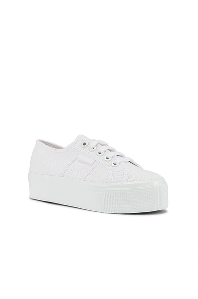 Shop Superga 2790 Cotwbigeyelets Platform Sneaker In Total White
