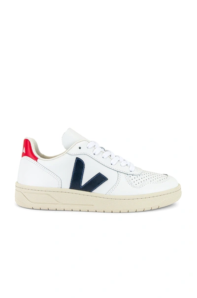 Shop Veja V-10 Sneaker In Extra White & Nautico & Pekin