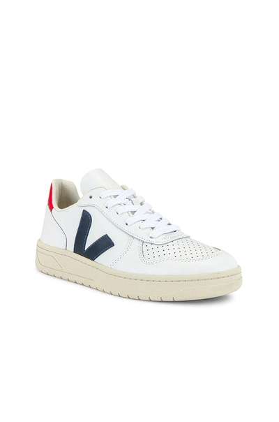 Shop Veja V-10 Sneaker In Extra White & Nautico & Pekin