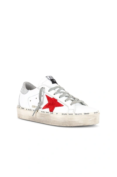Shop Golden Goose Hi Star Sneaker In White  Ruby Red & Silver