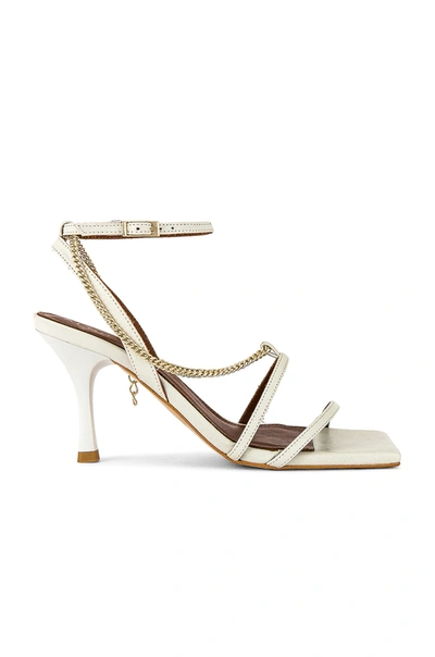 Shop Alohas Straps Chain Heel In Off White