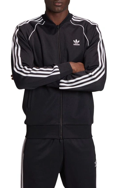Shop Adidas Originals Primeblue Superstar Track Jacket In Black/ White