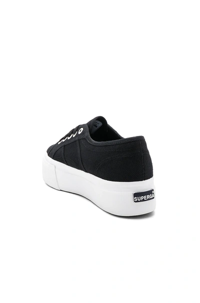 Shop Superga 2790 Platform Sneaker In Black & White Sole
