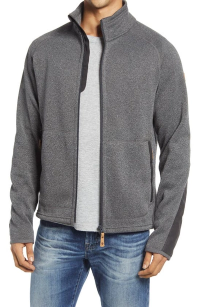Shop Fjall Raven Övik Fleece Zip Sweater In Dark Grey