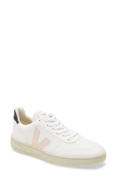 Shop Veja V-10 Bastille Sneaker In White/ Petale/ Black