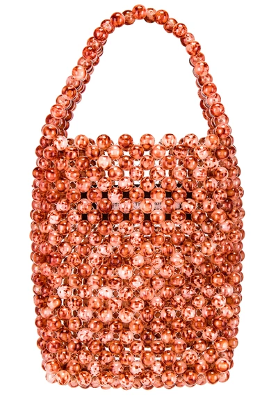 Shop Faithfull The Brand Ella Beaded Bag In Brown Marbled