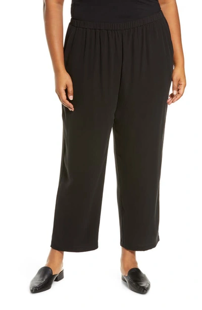 Shop Eileen Fisher Straight Ankle Pants In Black