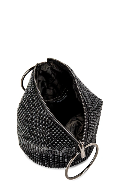 Olga Berg Bianca Ball Mesh Handle Bag In Black
