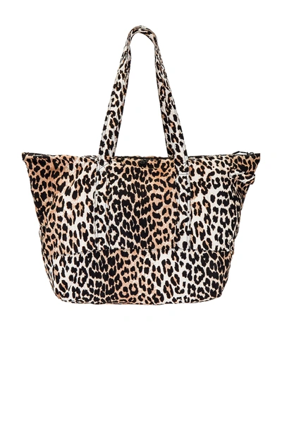 Ganni Recycled Leopard-print Tote Bag | ModeSens