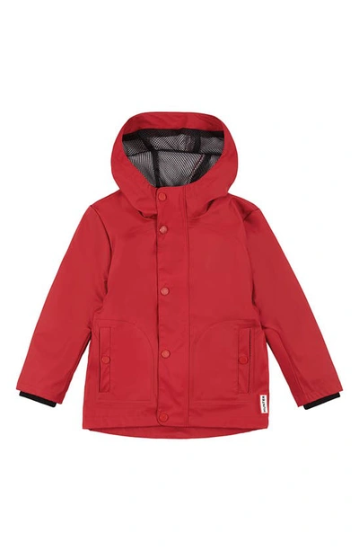 Shop Hunter Original Rubberized Waterproof Hooded Raincoat In Military Red