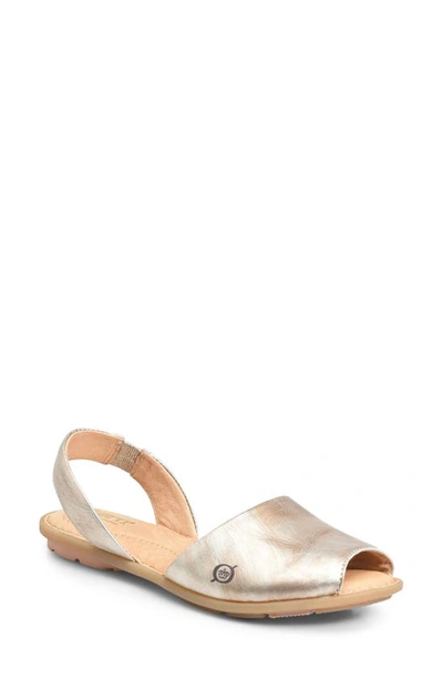 Shop Born Trang Sandal In Light Gold Metallic Leather