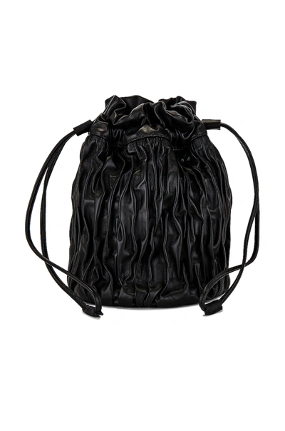 Shop Ganni Ruched Bag In Black