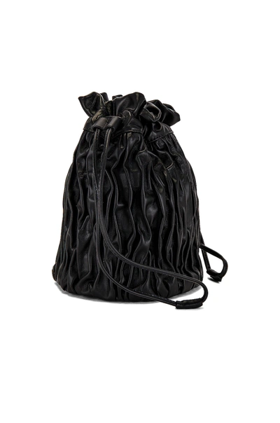 Shop Ganni Ruched Bag In Black