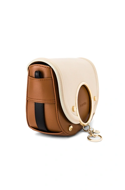 Shop See By Chloé Mara Colorblock Medium Leather Shoulder Bag In Cement Beige
