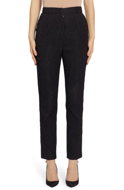 Shop Dolce & Gabbana Brocade Slim Pants In Black