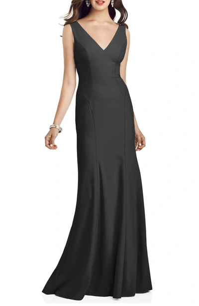 Shop Dessy Collection Crepe Trumpet Gown In Black