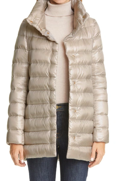 Shop Herno Amelia Water Repellent Down Puffer Coat In Silver