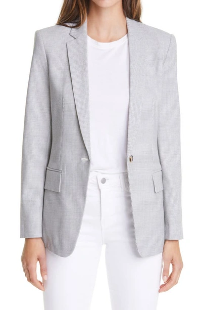 Shop Club Monaco Borrem Single Button Blazer In White And Grey