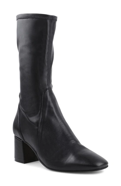 Shop Andre Assous Square Toe Boot In Black Fabric