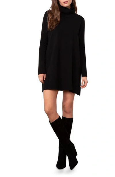 Shop Bb Dakota Hug Me Tight Turtleneck Long Sleeve Sweater Dress In Black