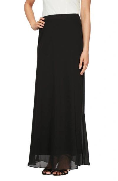 Shop Alex Evenings A-line Chiffon Skirt In Black