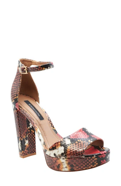 Shop Bcbgmaxazria Claire Ankle Strap Platform Sandal In Multi Red Python