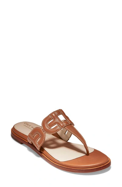 Shop Cole Haan Anoushka Flip Flop In British Tan Leather