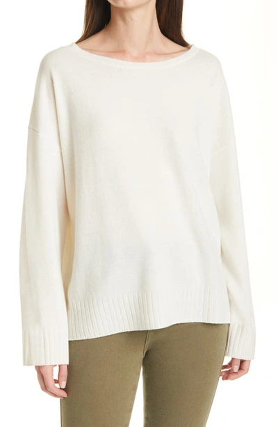 Shop Nili Lotan Cashmere Boyfriend Sweater In White