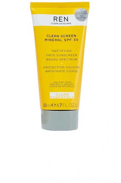 Shop Ren Clean Skincare Clean Screen Mineral Spf 30 Mattifying Face Sunscreen In N,a