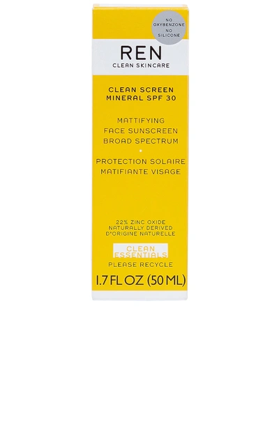 Shop Ren Clean Skincare Clean Screen Mineral Spf 30 Mattifying Face Sunscreen In N,a