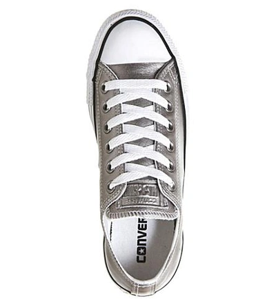 Shop Converse Allstar Low-top Leather Trainers In New Silver