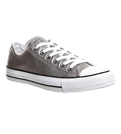 Shop Converse Allstar Low-top Leather Trainers In New Silver