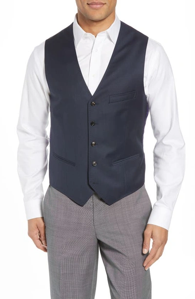 Shop Ted Baker Troy Slim Fit Solid Wool Vest In Old Blue