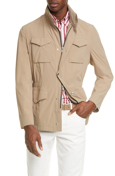 Shop Brunello Cucinelli Stretch Field Jacket In Brown