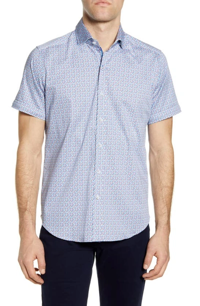 Shop Robert Graham West Geo Print Short Sleeve Button-up Shirt In Multi