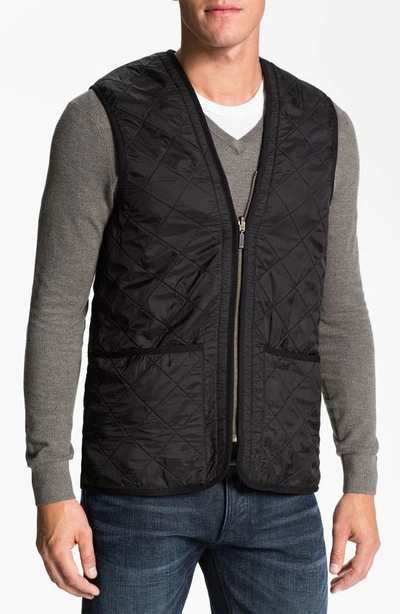 Shop Barbour 'polarquilt' Relaxed Fit Zip-in Liner Vest In Black