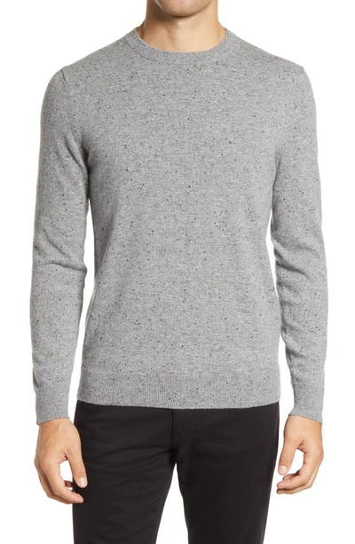 Shop Theory Donegal Crew Cashmere Sweater In Pebble Heather Multi