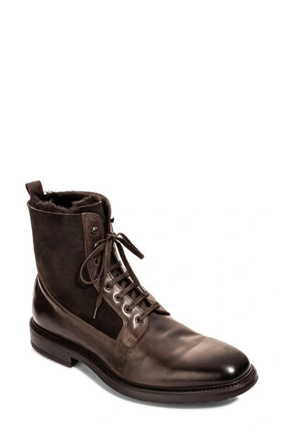 Shop To Boot New York Rubato Mid Genuine Shearling Lined Boot In Cacao/ T Moro