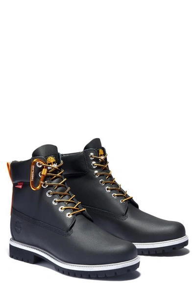 Shop Timberland 6 Inch Premium Waterproof Boot In Black Helcor Leather