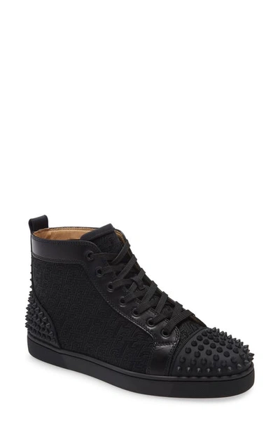 Shop Christian Louboutin Lou Spikes 2 High Top Sneaker In Black