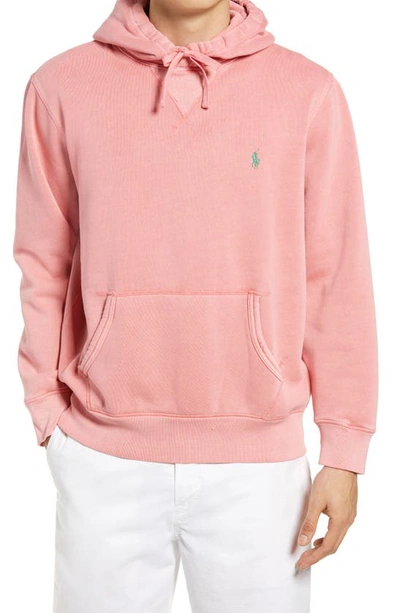 Shop Polo Ralph Lauren Cotton Blend Knit Hoodie In Desert Rose