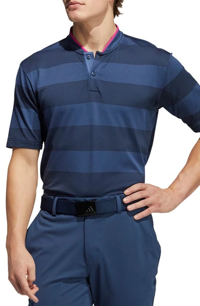 Shop Adidas Golf Prime Knit Golf Henley In Navy Night