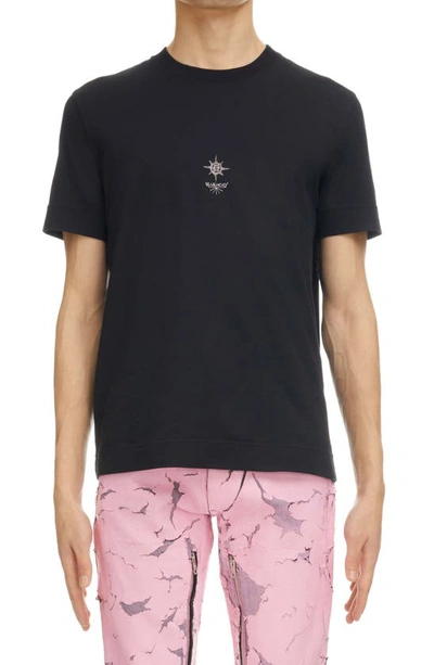 Shop Givenchy Slim Fit Flower Cross Graphic Tee In Black