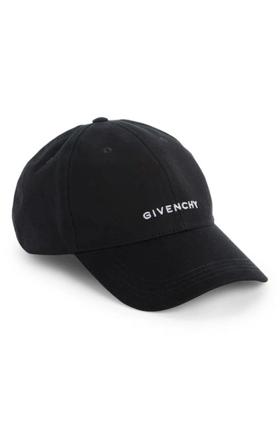 Shop Givenchy Logo Embroidered Baseball Cap In Black